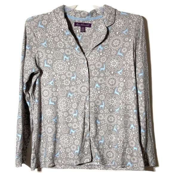 Gloria Vanderbilt Pajamas Sweater Snowflake Medium - Picture 1 of 9